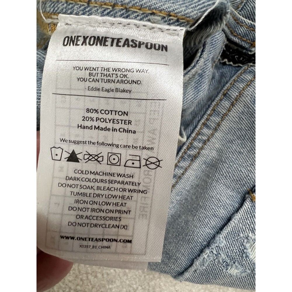 One Teaspoon Le Cats Florence Jeans Womens 27 Distressed Low Rise Flare Leg - Picture 7 of 15